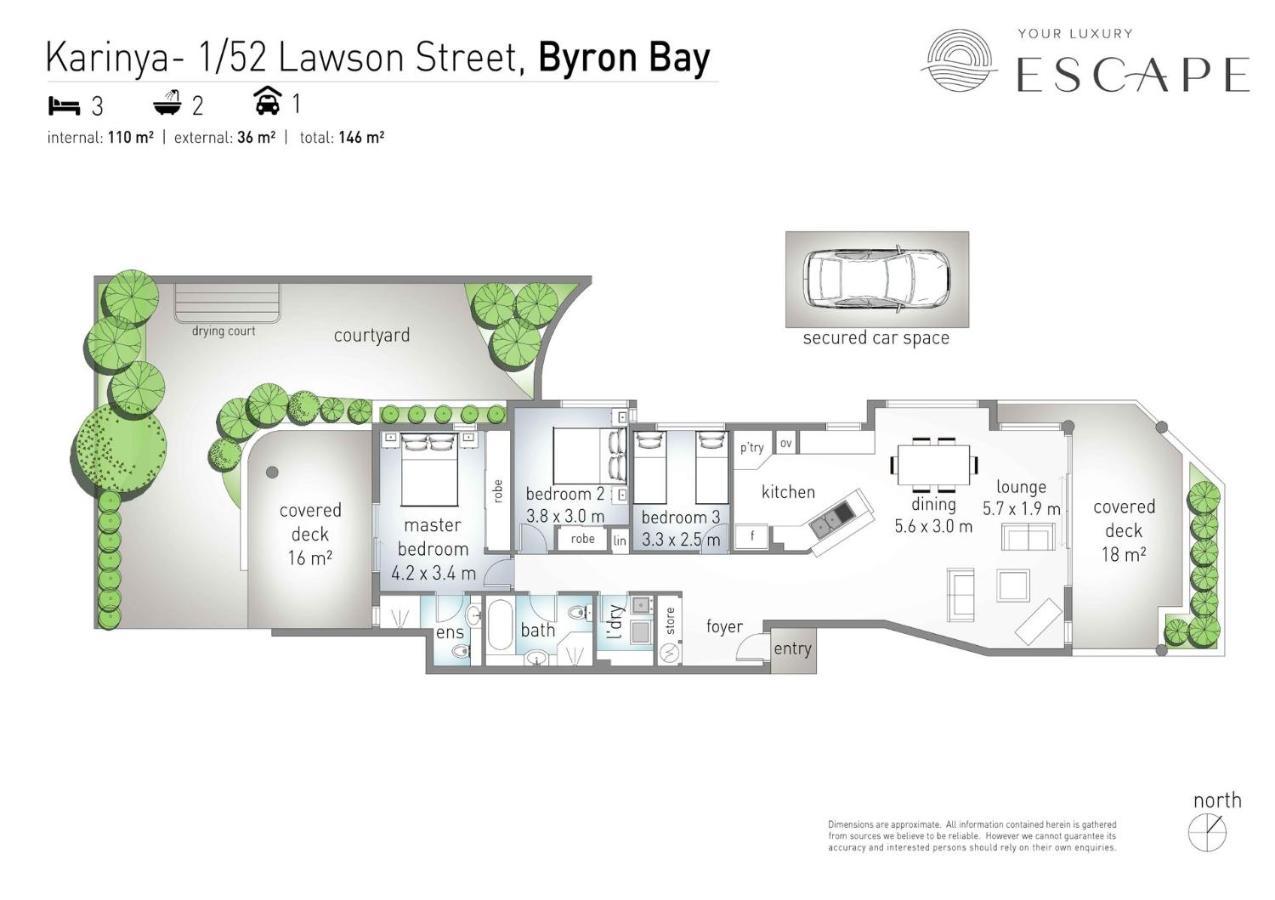 Karinya - 3 Bedroom Steps From Clarkes Apartment Byron Bay
