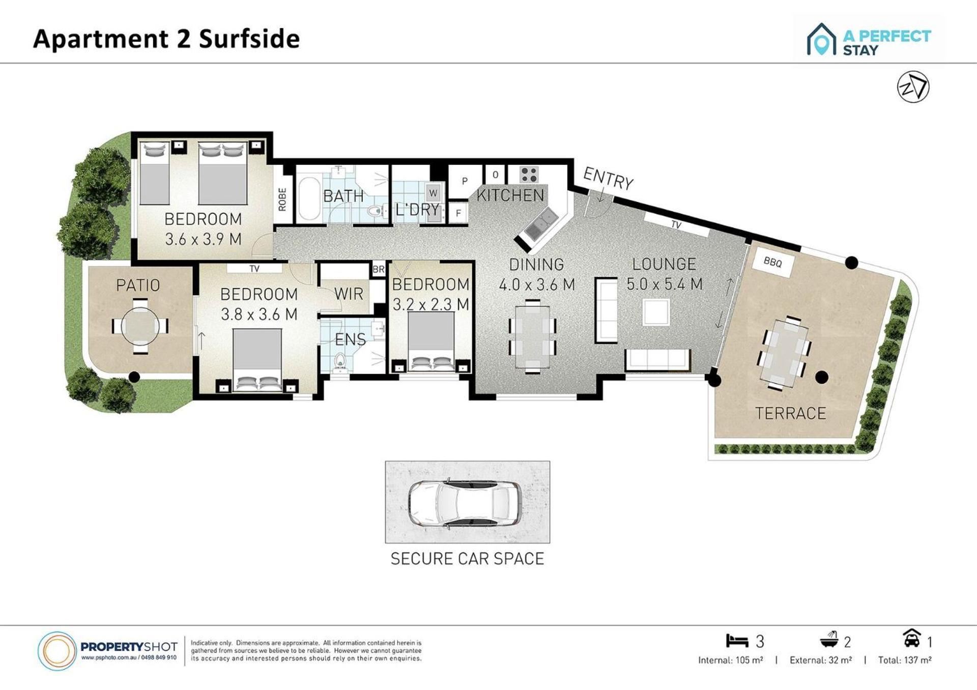 A Perfect - 2 Surfside Apartment Byron Bay